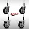 Service Caster 4'' SS Black Poly Swivel 3/4'' Expanding Stem Caster Set 2 Total Lock Brakes, 4PK SCC-SSEXTTL20S414-PPUB-BLK-2-S-2-34 - alternate 2